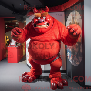 Red Ogre mascot costume...