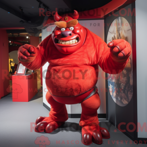 Red Ogre mascottekostuum...