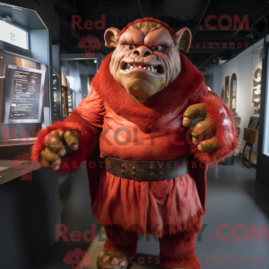 Red Ogre maskot kostume...