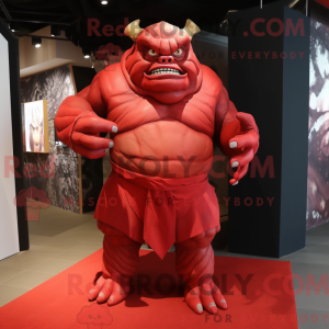 Red Ogre mascot costume...