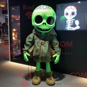 Green Skull maskot kostume...