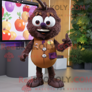 Brown Plum mascot costume...