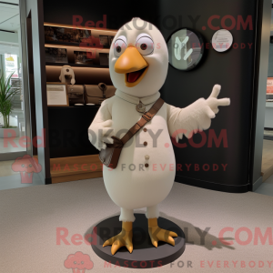 Beige Dove maskot kostume...