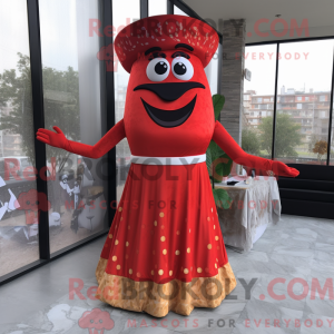 Red Pizza mascot costume...