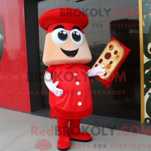 Red Pizza mascot costume...