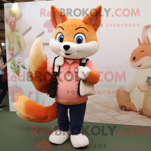 Peach Fox-maskotdraktfigur...