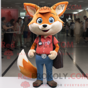 Peach Fox mascot costume...