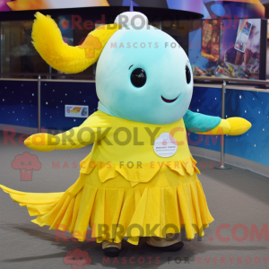 Yellow Narwhal mascot...