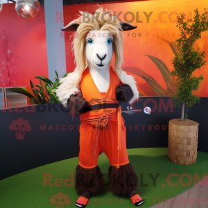 Rust Angora Goat mascot...