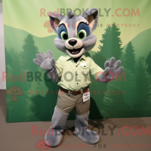 Oliven Puma maskot kostume...