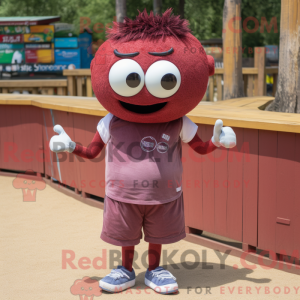 Maroon Petanque Ball mascot...