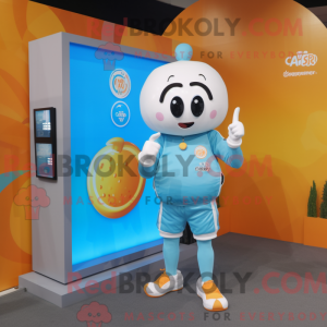 Cyan Abrikos maskot kostume...