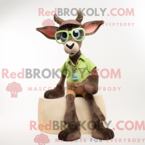 Olive Okapi mascot costume...