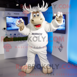 White Moose maskot kostume...