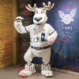 White Moose maskot kostume...