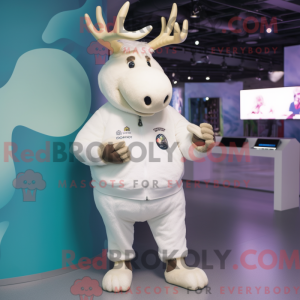 White Moose mascot costume...