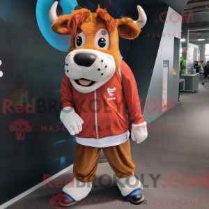 Rust Guernsey Cow maskot...