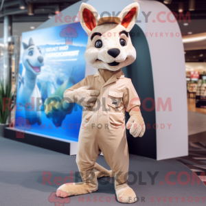 Beige kænguru maskot...