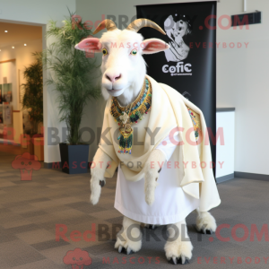 Cream Goat mascot costume...
