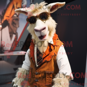 Rust Angora Goat mascot...