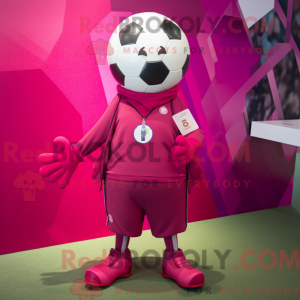 Magenta Soccer Ball mascot...