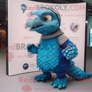 Blå Pangolin maskot kostume...
