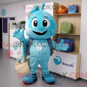 Cyan Cherry maskot kostume...