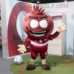 Maroon Rugby Ball mascot...