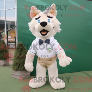 Cream Wolf mascot costume...