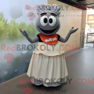 Gray Paella mascot costume...
