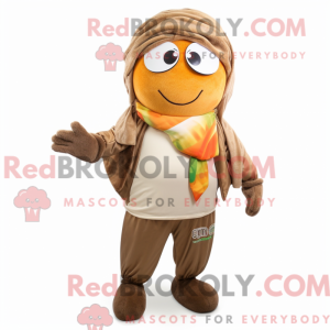 Brown Mango mascot costume...