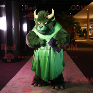 Green Bison mascot costume...