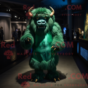 Green Bison mascot costume...