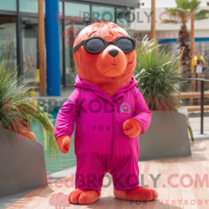 Magenta Sea Lion mascot...