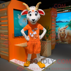 Orange Goat mascot costume...