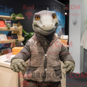 Gray Komodo Dragon mascot...