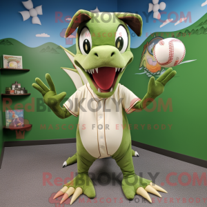 Oliven Pterodactyl maskot...