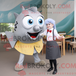Gray Fish And Chips mascot...