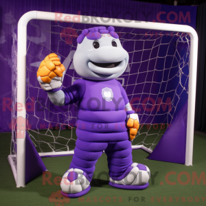 Purple Soccer Goal mascot...