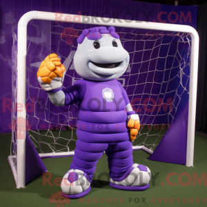 Purple Soccer Goal maskot...