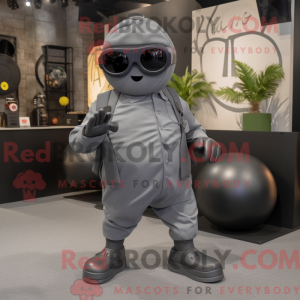 Gray Grenade mascot costume...