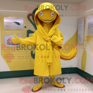 Yellow Snake mascot costume...