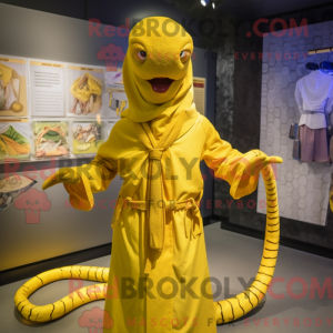 Yellow Snake mascot costume...
