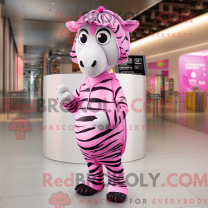Rosa Zebra-maskotdraktfigur...