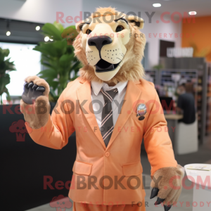 Peach Smilodon maskot...