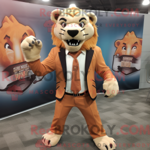 Peach Smilodon maskot...