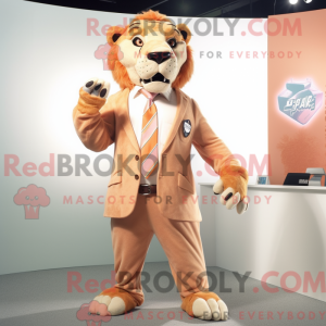 Peach Smilodon mascot...