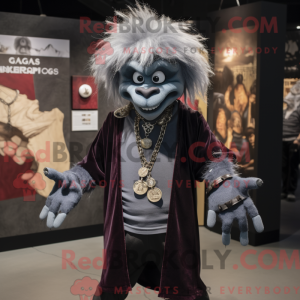 Sølv vampyr maskot kostume...