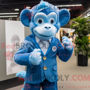 Sky Blue Monkey mascot...