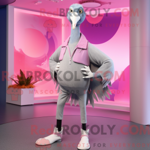 Gray Flamingo mascot...